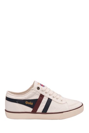 Gola Off White, Navy and Burgundy Men's Comet Canvas Lace-Up Trainers