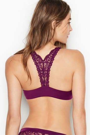 Buy Victoria's Secret Dark Raspberry Purple Lace Trim Front Fastening  Lightly Lined Demi Bra from Next Lithuania