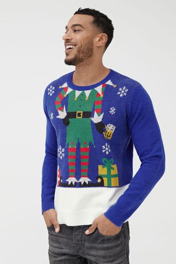 Elf christmas jumper mens best sale