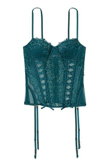 Buy Victoria's Secret Teal Blue Victoria's Secret Unlined Wicked Laceup  Bustier Bra from Next Latvia