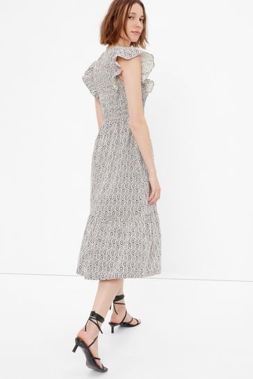 Gap Smocked Flutter Sleeve Midi Dress 
