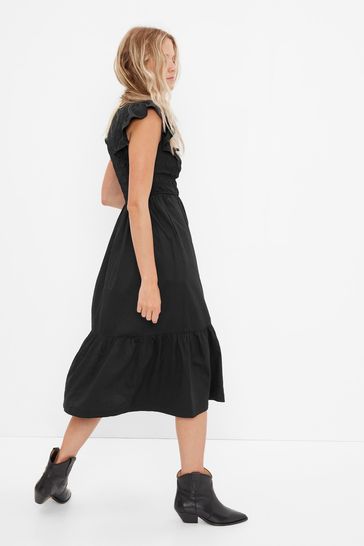 Gap Smocked Flutter Sleeve Midi Dress 