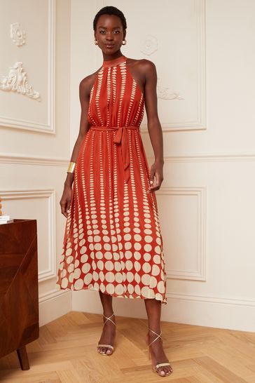 Rust sale spotted dress
