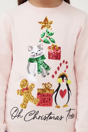 Girls sequin christmas jumper sale