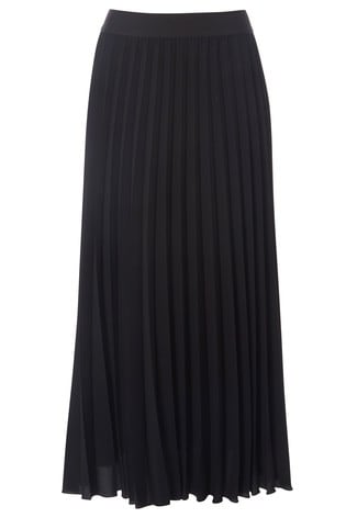 Roman Black Pleated Maxi Skirt