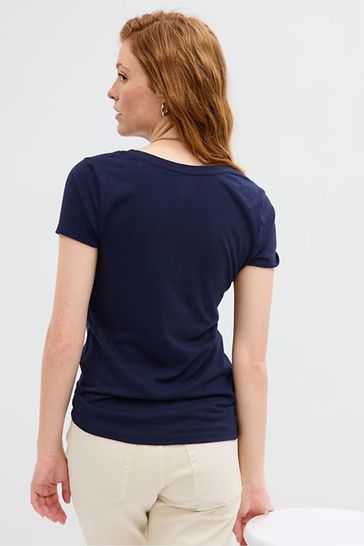 Blue v neck on sale shirt