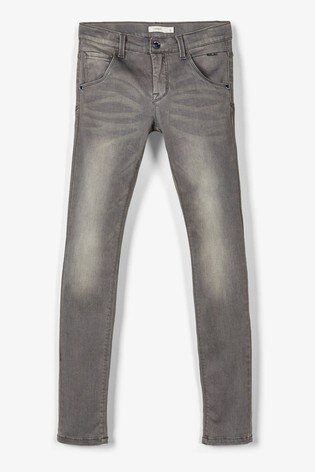 Name It Dark Grey Denim Boys Adjustable Waist Super Stretch Slim Leg Jean