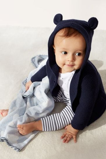 Gap Navy Blue Knitted Brannan Bear Cardigan - Baby (Newborn - 24mths)