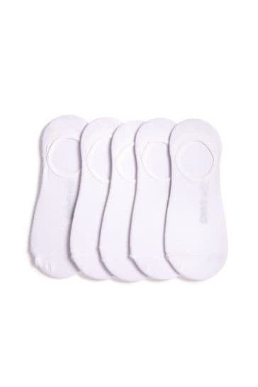 Jeff Banks White Mens Invisible Trainer Socks Five Pack