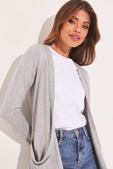 Buy Lipsy Grey Pocket Front Long Sleeve Cardigan from Next Luxembourg