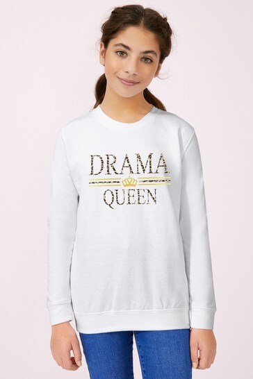 Personalised Lipsy Drama Queen Kid's Sweatshirt by Instajunction