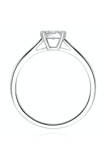 Buy The Diamond Store 0.25ct Lab Diamond Cluster Solitaire Ring H