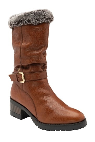 Lotus Footwear Brown Casual Mid Calf Boot