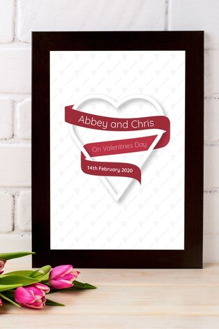 Personalised Special Occasion Ribbon Heart Framed Print by Instajunction