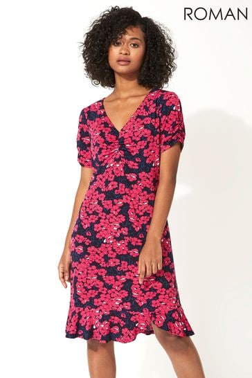 wrap frill tea dress