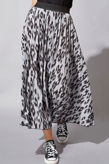 Buy Roman Animal Print Pleated Maxi Skirt from the Laura Ashley