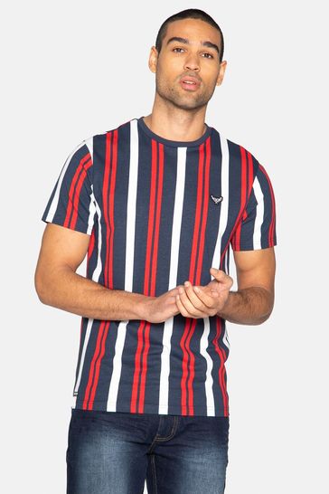Threadbare navy Griffin Stripe Cotton T Shirt