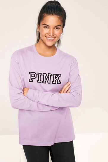Secret PINK Long Sleeve Campus Tee