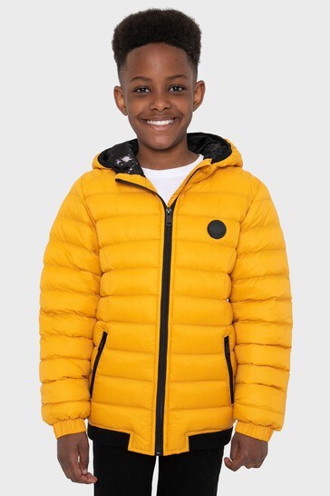 Threadboys Yellow Cole Hooded Padded Jacket