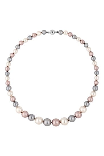 Jon Richard Tonal Pink/ Grey Pearl Multi Tonal Magnetic Necklace