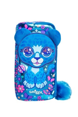 Smiggle Blue Budz Character Two Pocket Pencil Case