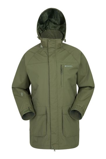 Mens long online waterproof coat