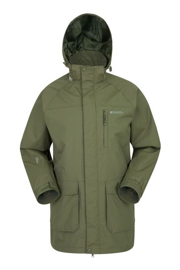 Mountain Warehouse Green Glacier II Extreme Mens Waterproof Long Jacket