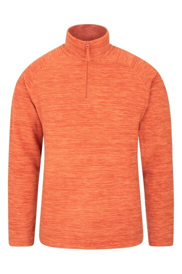 Mountain Warehouse Orange Snowdon Mens Micro Half-Zip Fleece