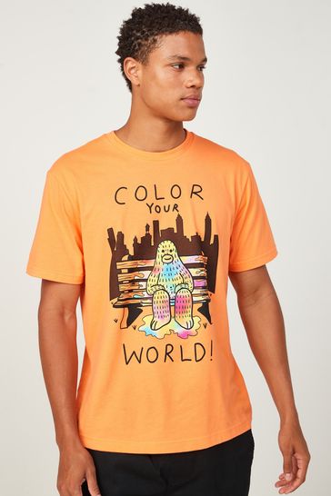 Gap Orange Frank Ape Graphic T Shirt