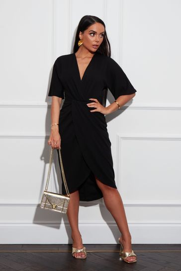 Black wrap dress next hotsell