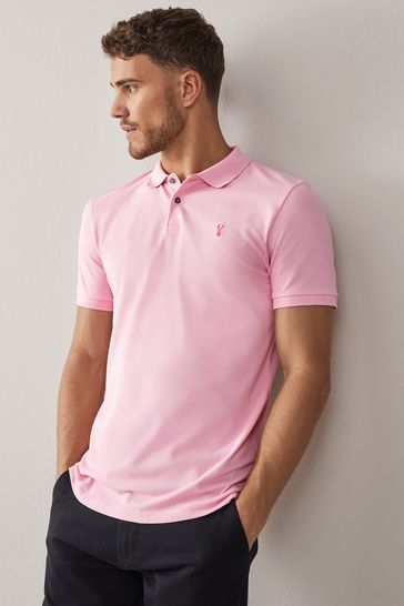 Light Pink Slim Pique Polo Shirt