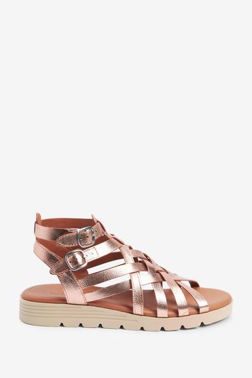 Buy Rose Gold Forever Comfort Slotted Wedge Gladiator Sandals from Next Luxembourg