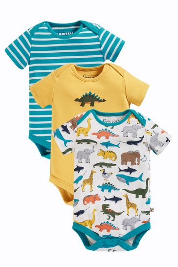 Frugi White Super Special Short Sleeve Bodies 3 Pack