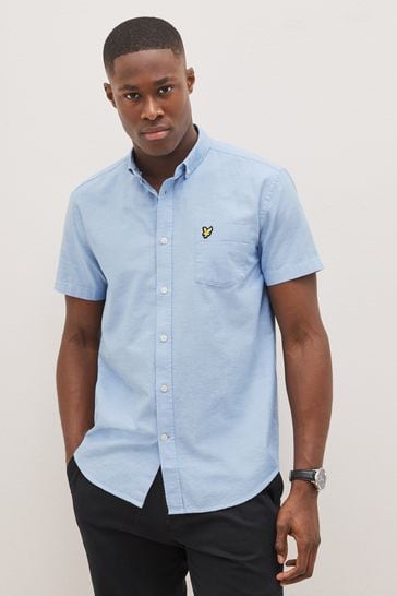 Lyle & Scott Blue Short Sleeve Oxford Shirt