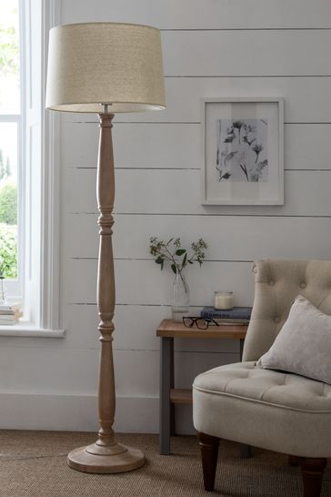 Chunky wooden floor hotsell lamps