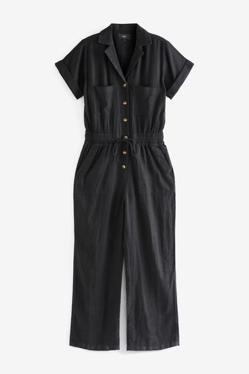 Next black discount linen jumpsuit