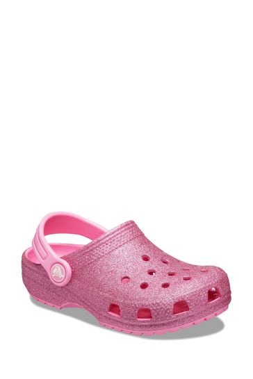 Buy Crocs Girls Pink Classic Glitter Clog Sandals from Next Ireland