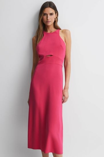Warehouse open shop back midi dress