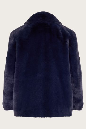 Blue faux fur jacket on sale