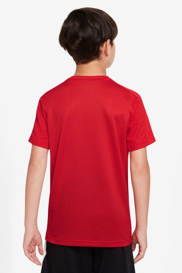 Buy Nike Red Dri FIT Trophy Graphic Short Sleeve Training Top from