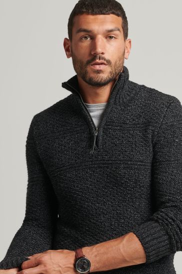 Buy Superdry Black Jacob Henley Jumper from Next Kuwait