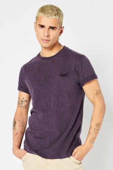 Superdry Rich Purple Marl Organic Cotton Vintage Embroidered T-Shirt