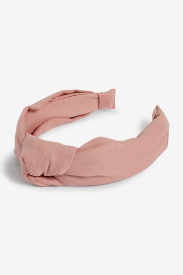 Rose Pink Linen Blend Structured Headband