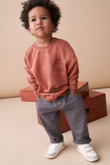 Buy Rust Brown Grey Logo Oversized Character Sweatshirt and Jogger Set 3mths 7yrs from Next Ireland
