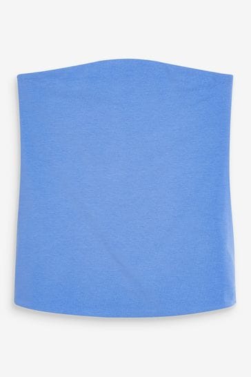 Buy Blue Cotton Rich Bandeau Boobtube Top from Next Luxembourg