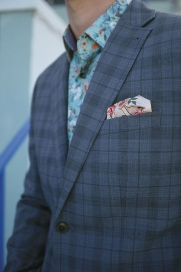 Buy Mid Blue Check Suit Jacket from Next Ireland