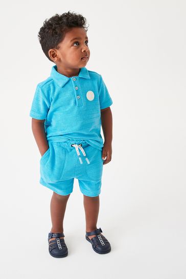 Baker by Ted Baker Blue Polo Shirt And Shorts Set