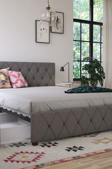 Mercer tufted upholstered platform on sale bed