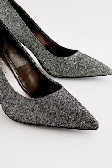 Pewter pumps mid heel deals