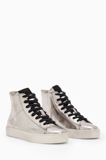 Metallic high top sneakers womens best sale